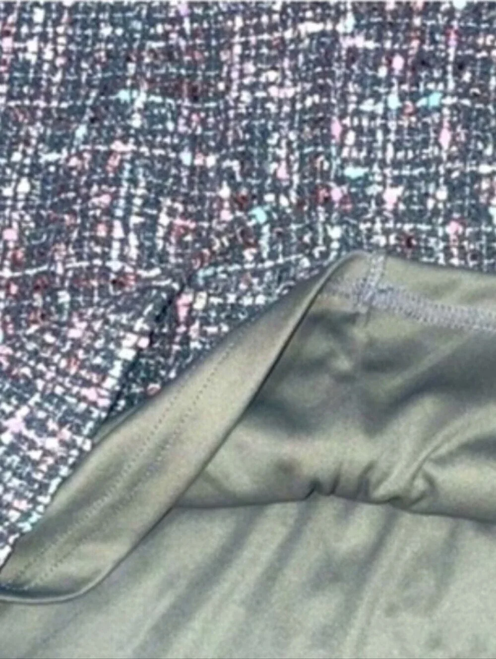 She + Sky Metallic Tweed Mini Skirt Small Plaid Coquette Preppy
